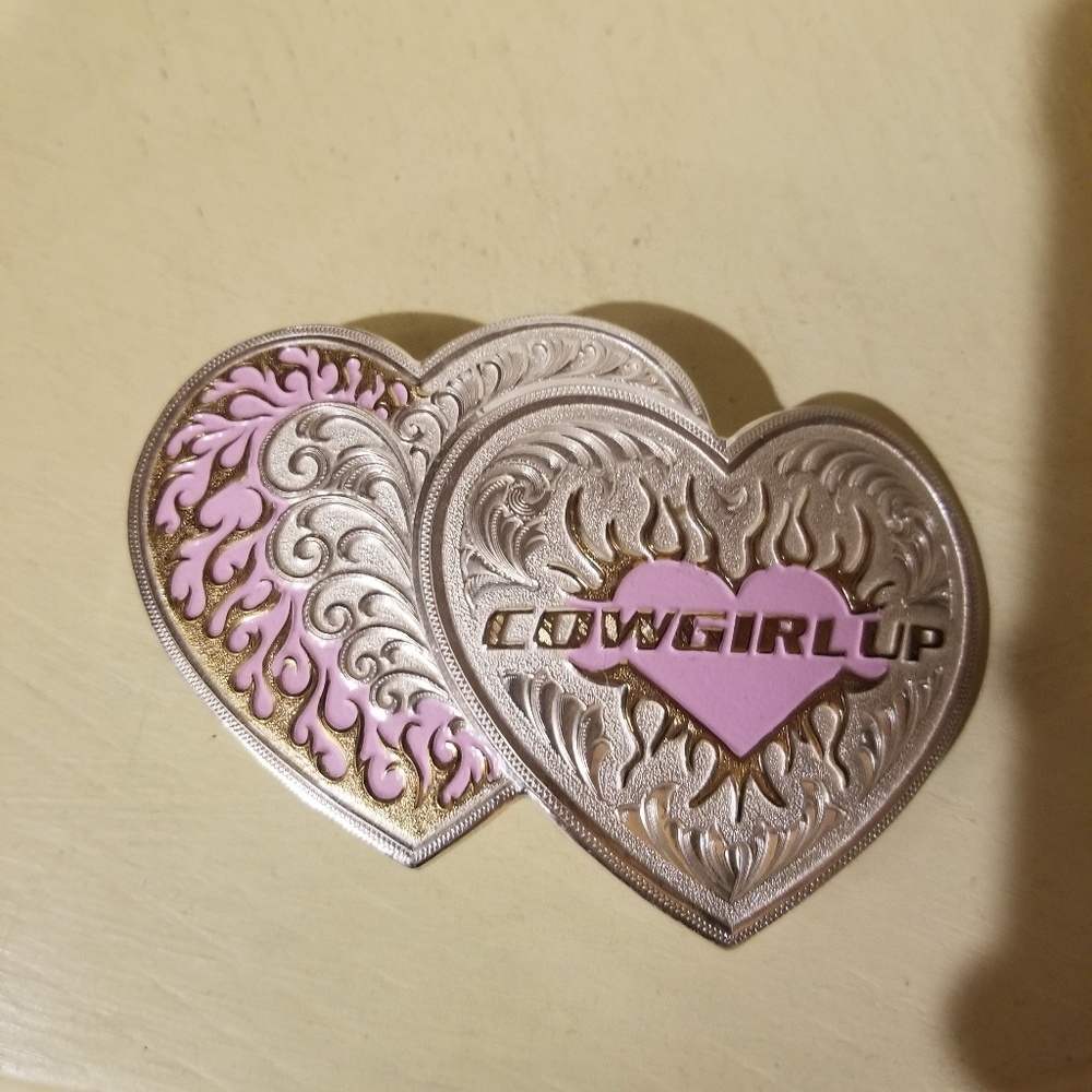 Cowgirl up belt buckle